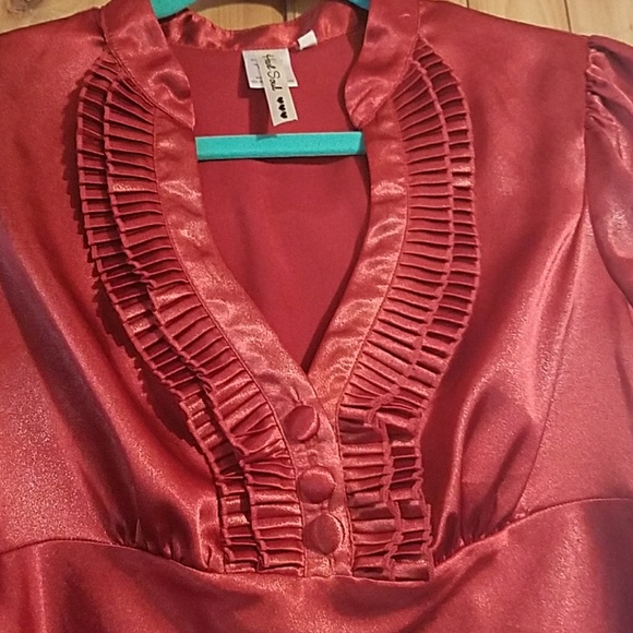 Rusty colored tuxedo blouse - Picture 4 of 4